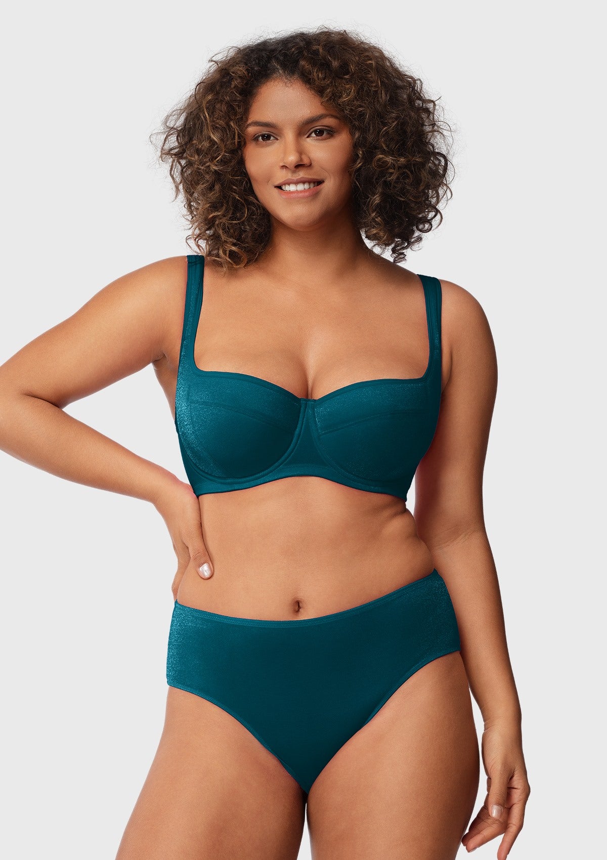 Starry Night Lightly Lined Lightly Padded Plus Size Balconette Bra - HSIA