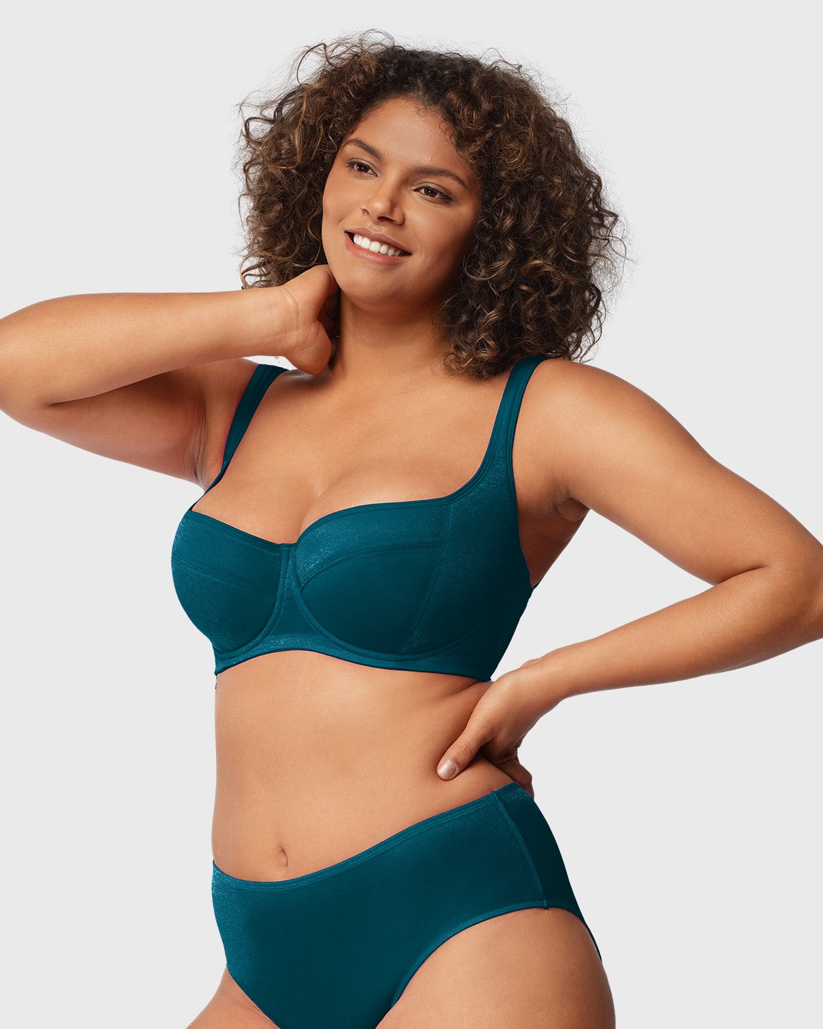 Starry Night Lightly Lined Lightly Padded Plus Size Balconette Bra - HSIA