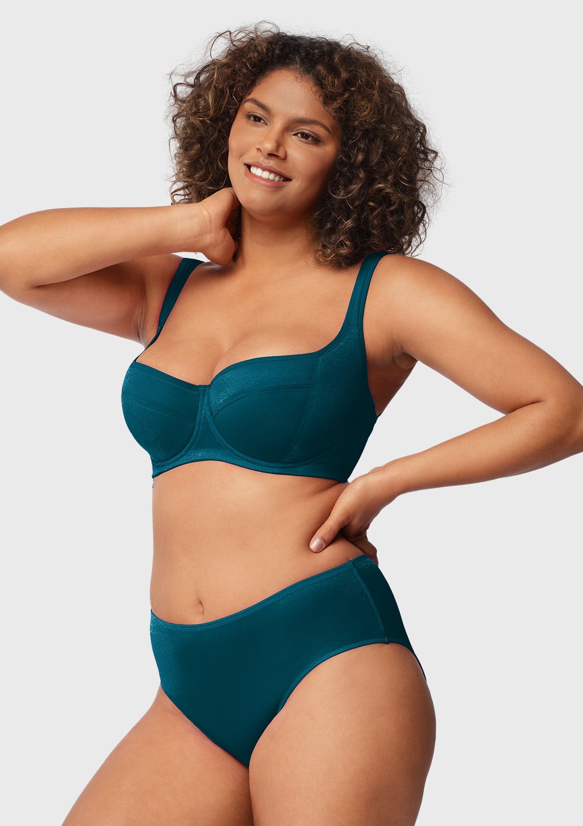 Starry Night Lightly Lined Lightly Padded Plus Size Balconette Bra - HSIA