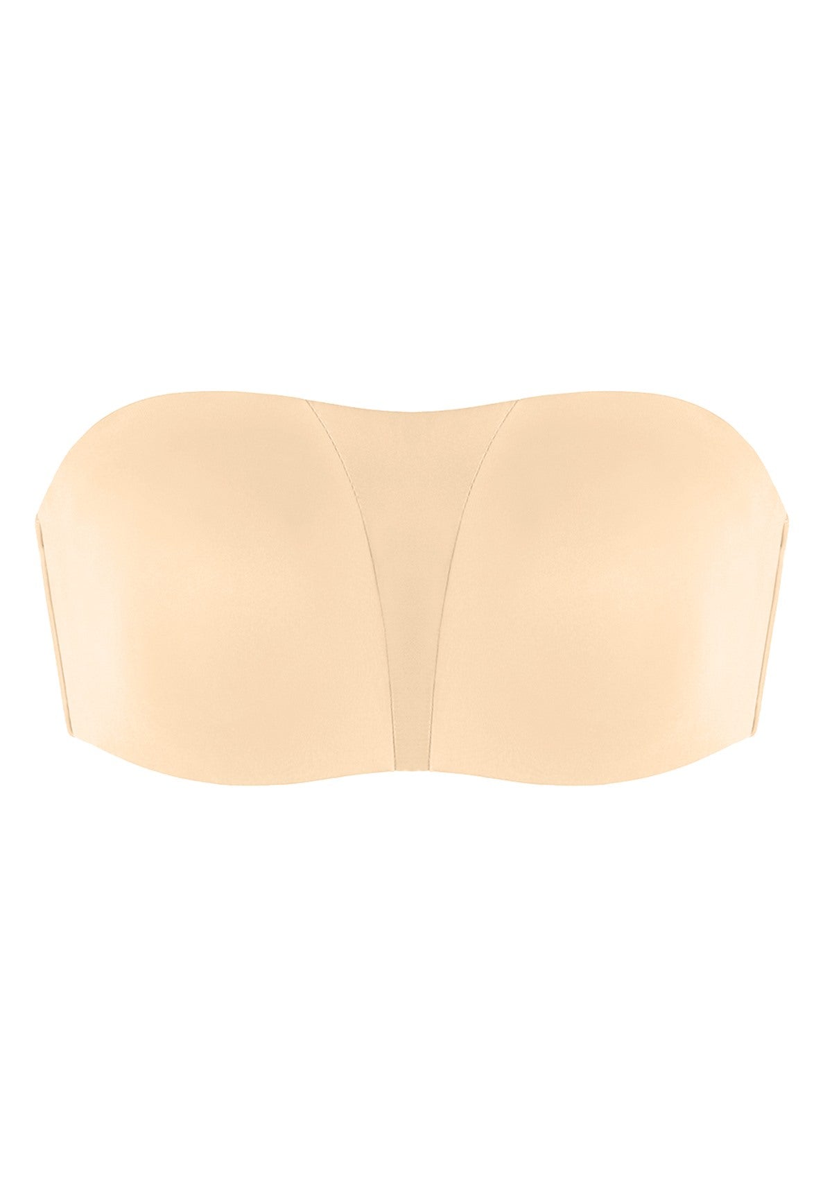 Fiery Unlined Seamless Comfort Underwire Plus Size Bandeau Strapless Coffee Bra - HSIA