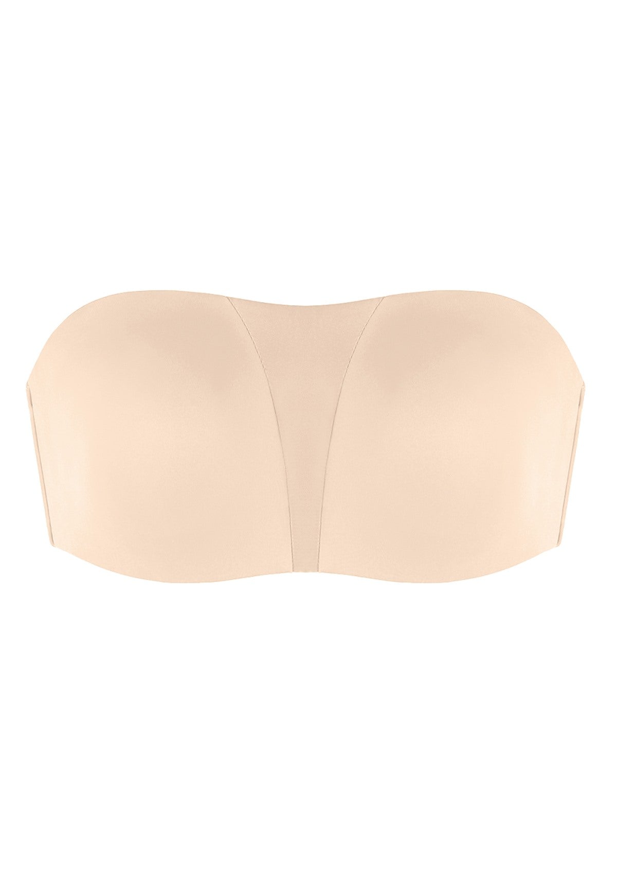 Fiery Unlined Seamless Comfort Underwire Plus Size Bandeau Strapless Coffee Bra - HSIA