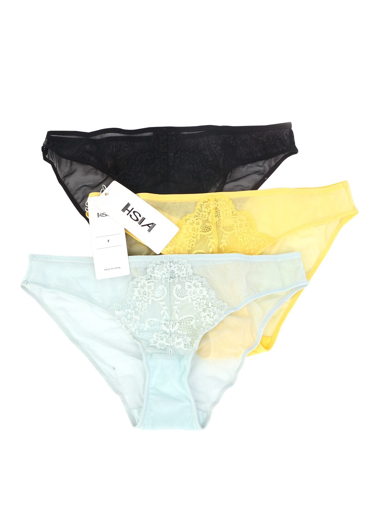 HSIA—Floral Lace Bikini Panties 3 Pack - HSIA
