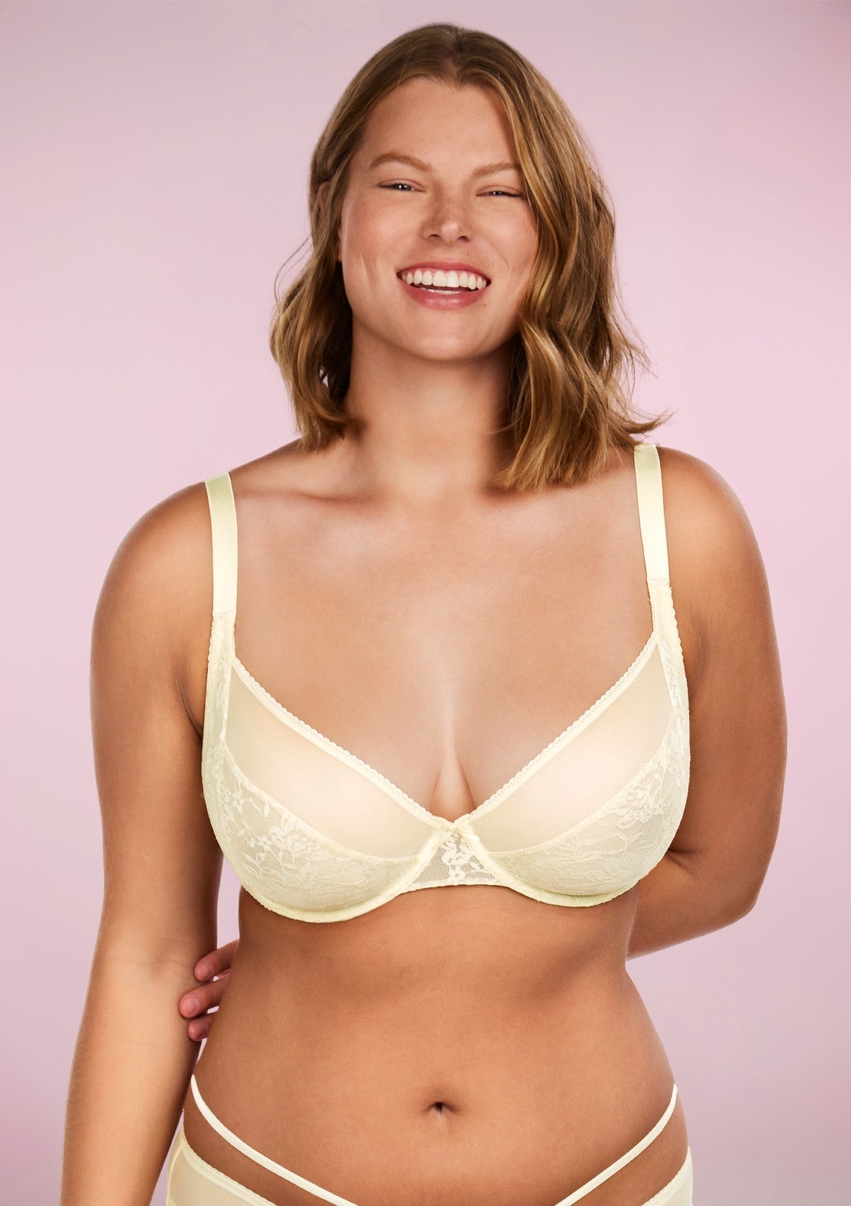 Azalea Champagne Lace Unlined Underwire Bra - HSIA