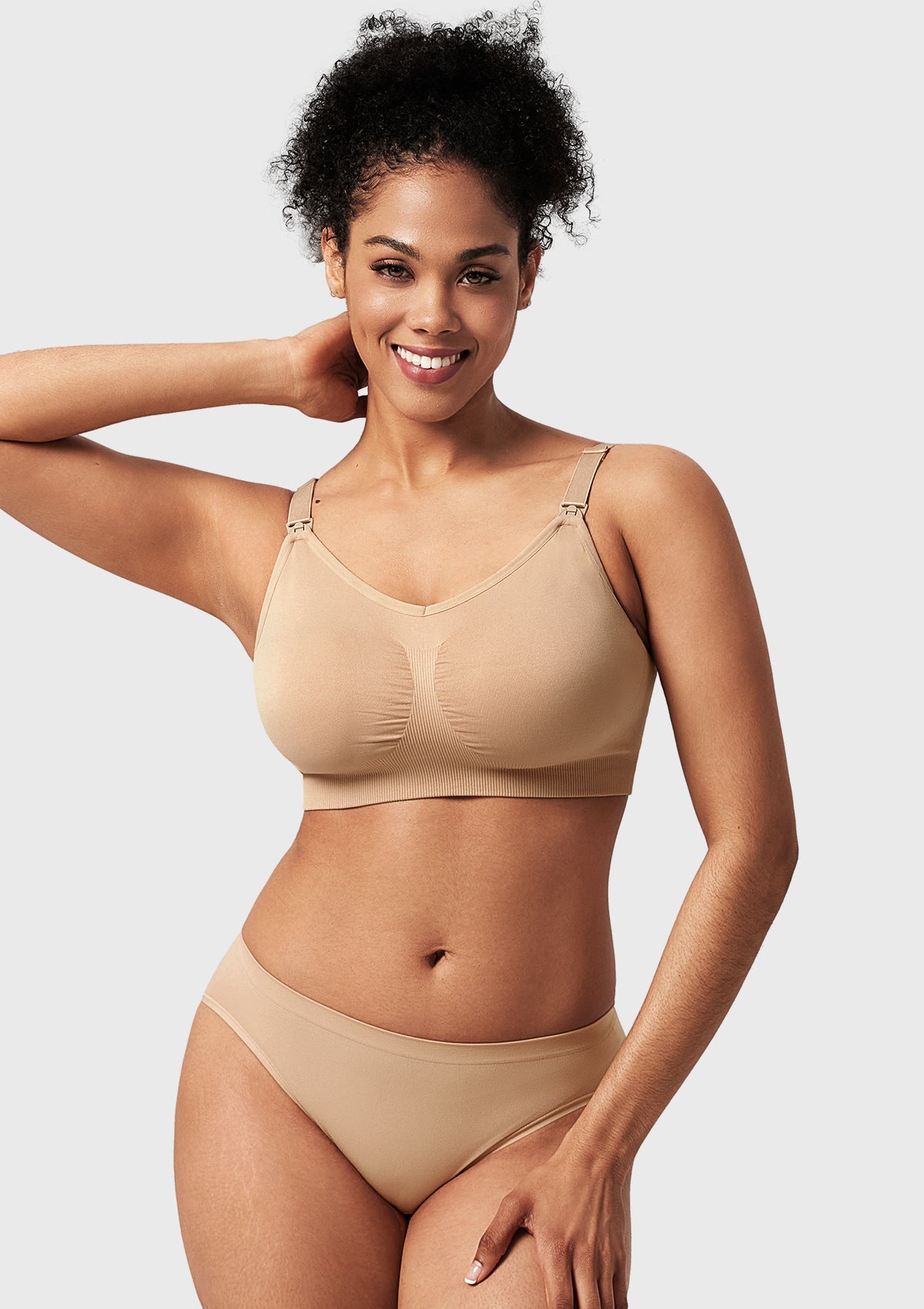 ComfyCare Seamless Full Coverage Wireless Padded Nursing Maternity Bra - HSIA