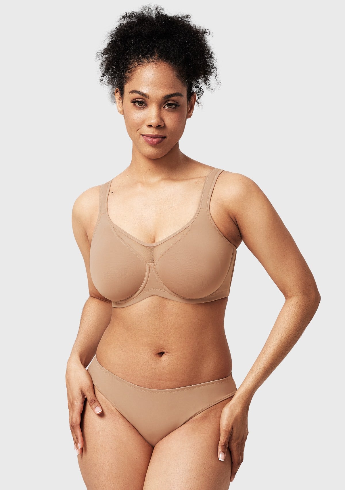 (Cardi B recommends)CoolComfort Smoothing Unlined Minimizer Underwire Bra - HSIA