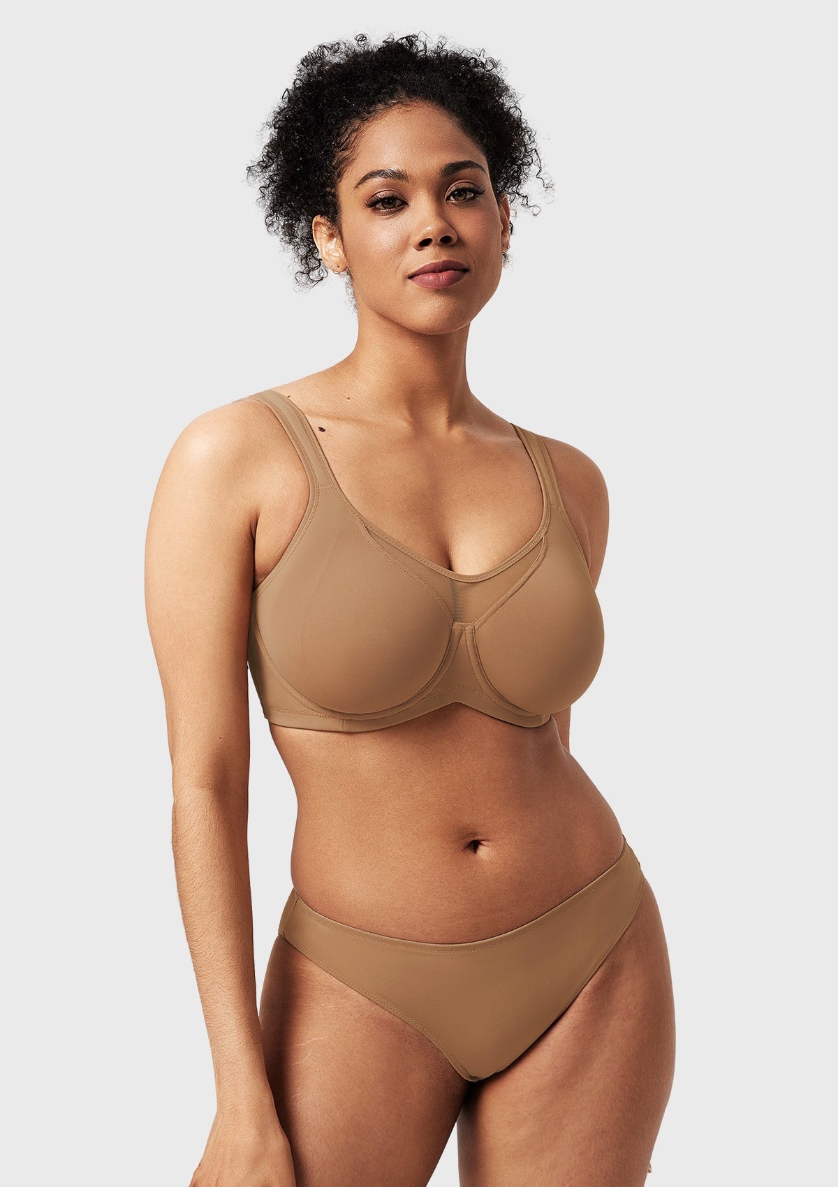 (Cardi B recommends)CoolComfort Smoothing Unlined Minimizer Underwire Bra - HSIA