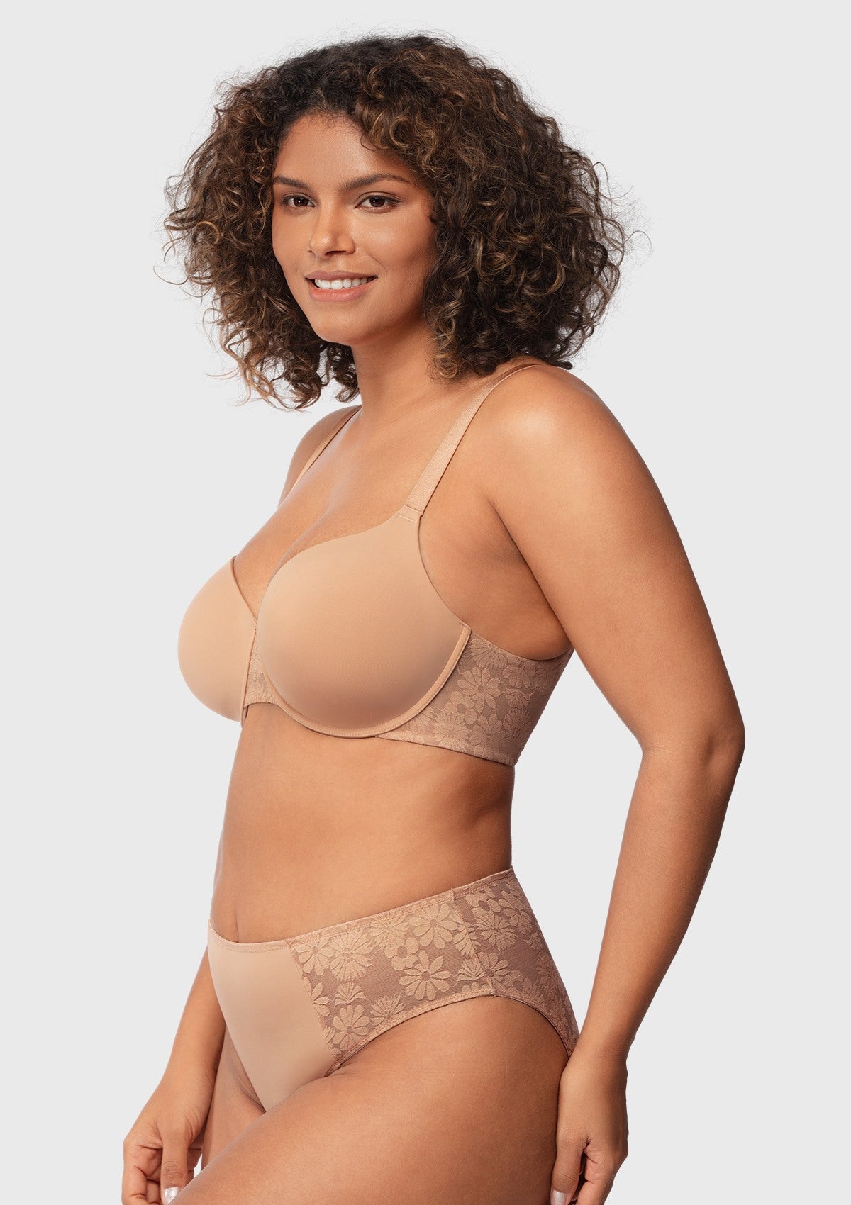 Daisy Smooth Lace Lightly Padded Racerback Underwire T-shirt Bra - HSIA