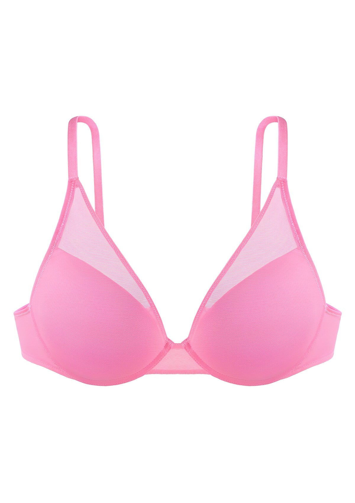 Deep V Plunge Mesh T-shirt Push-Up Bra - HSIA