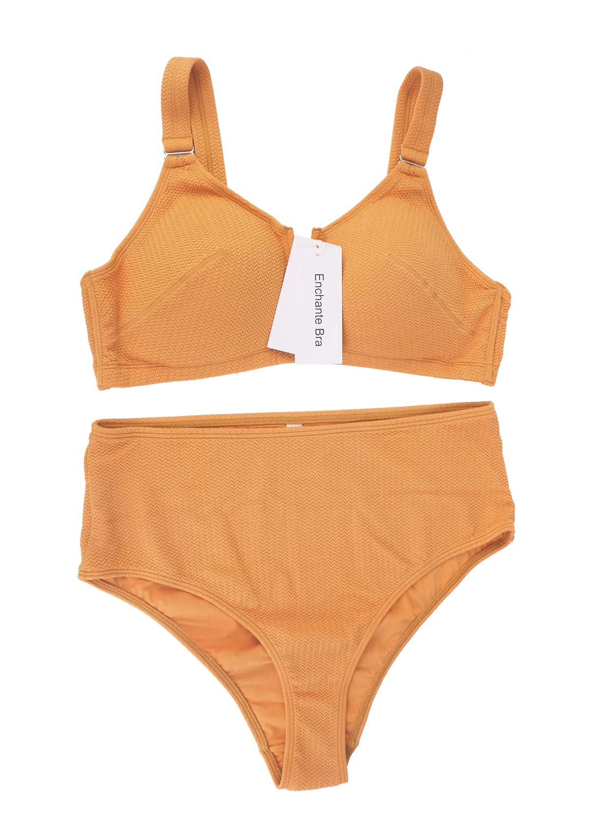 Enchante Bra V-wire Plunge Textured Two-piece Bikini Set - HSIA