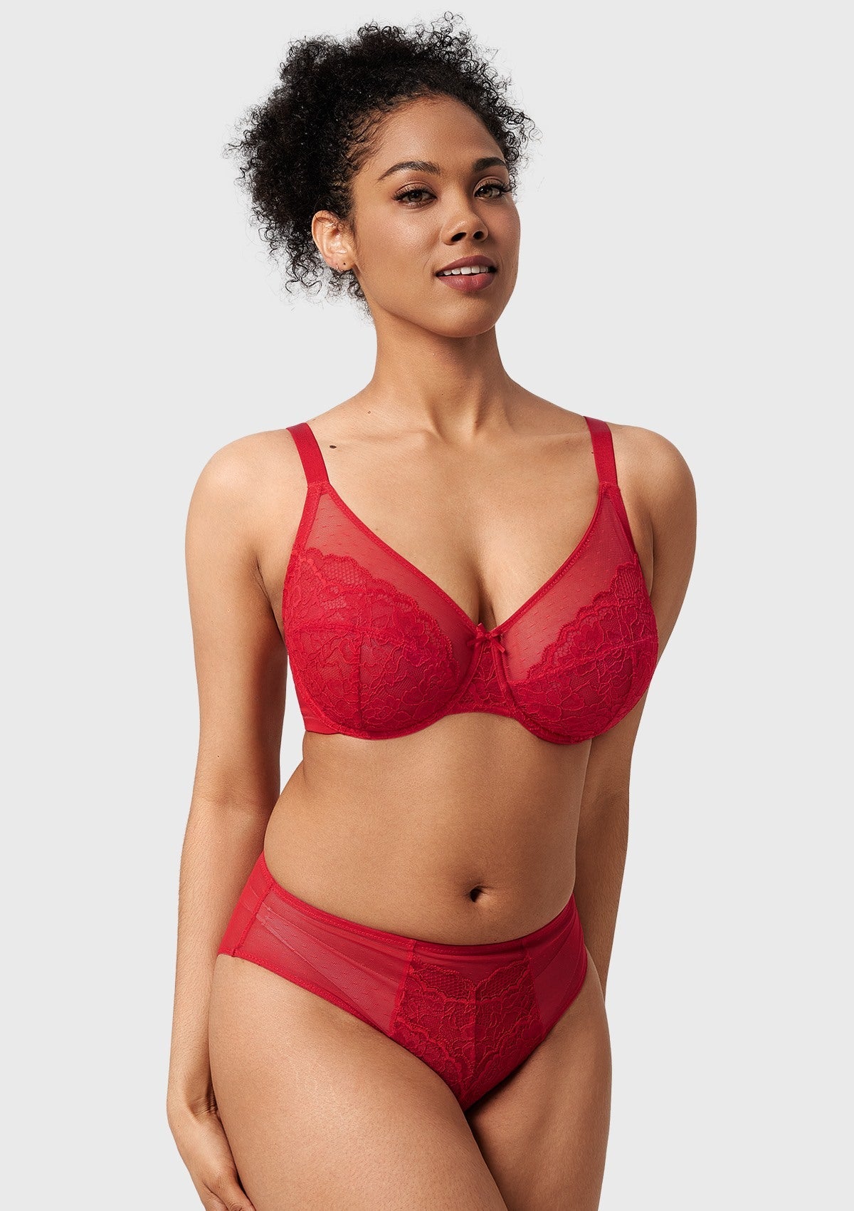 (Cardi B recommends)Enchante Unlined Non-padded Lace Underwire Bra - HSIA