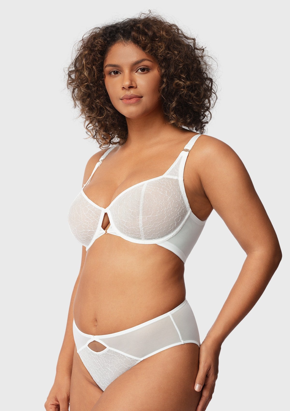 Ethereal Lines Embroidery Unlined Underwire Bra - HSIA