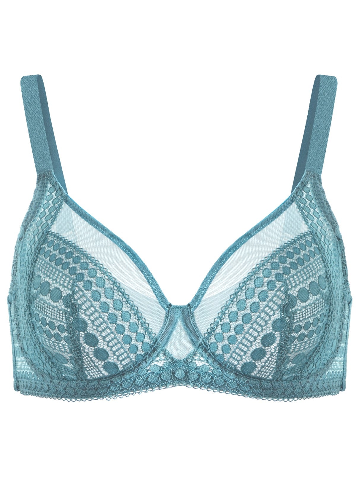 Heroine Polka Dot Lace Unlined Underwire Bra - HSIA