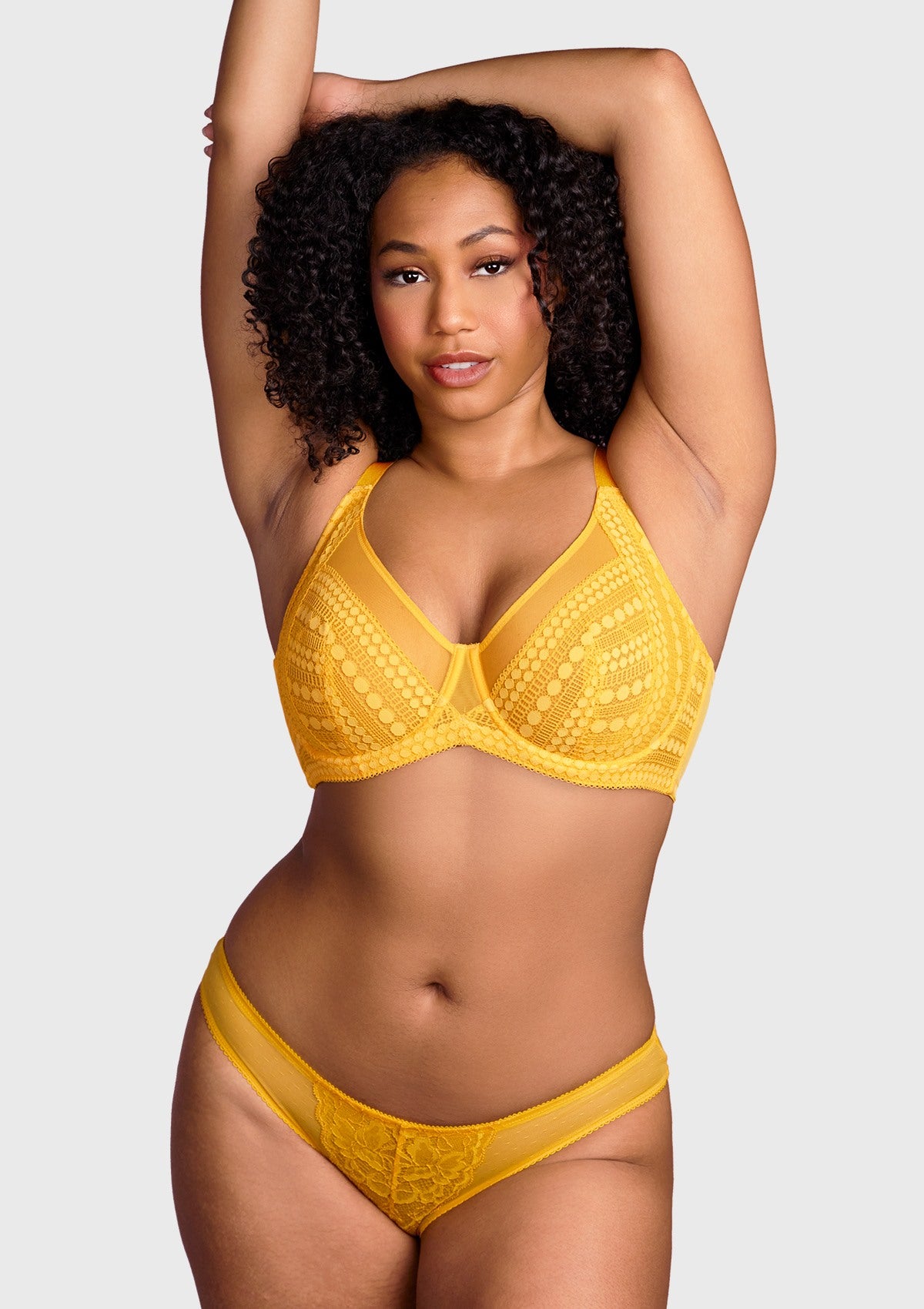 Heroine Polka Dot Sexy Lace Unlined Bra - HSIA