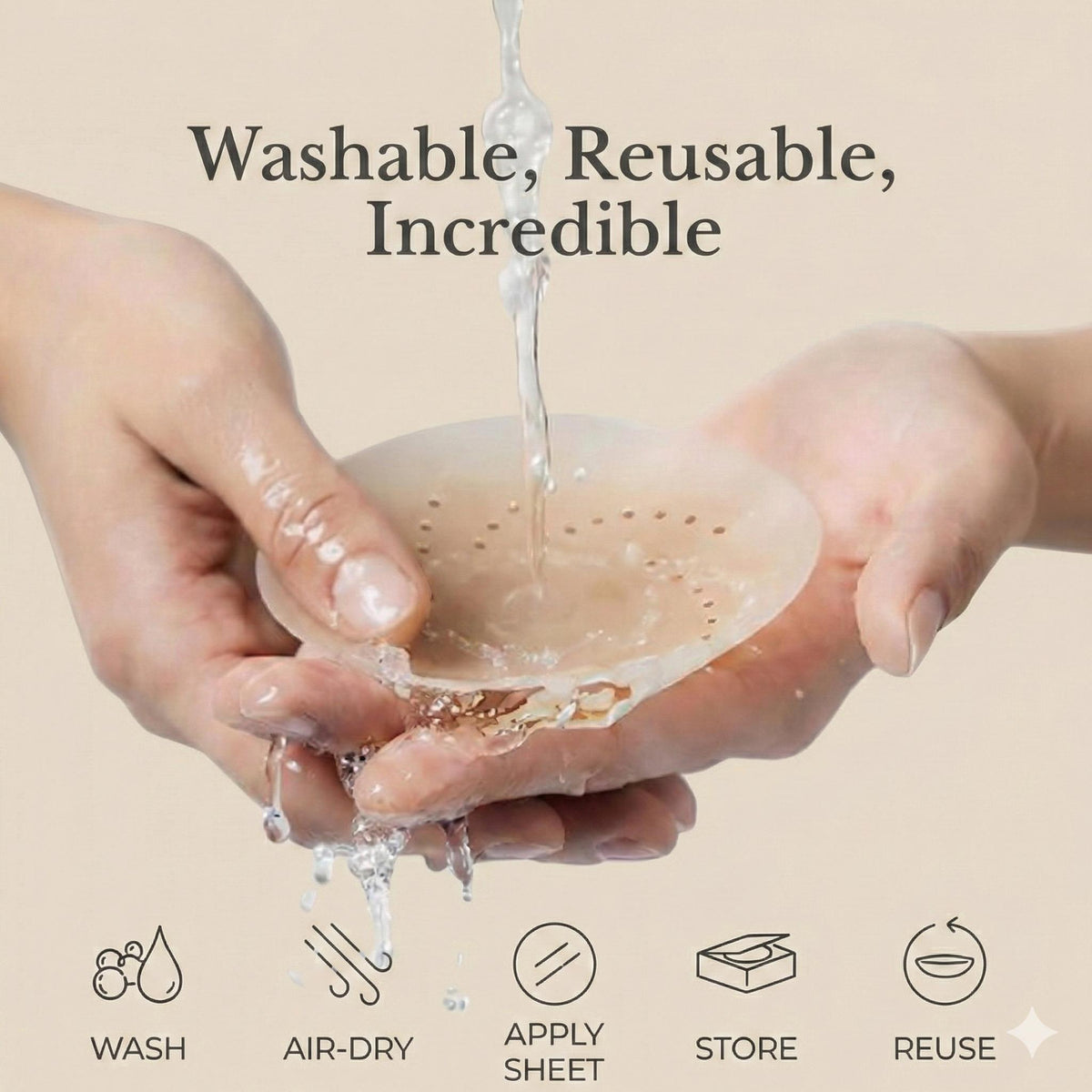 HSIA AirSwirl Breathable Ultra Thin 0.1mm Invisible Food-Grade Silicone Nipple Covers Hypoallergenic Reusable Seamless Pasties for Large Breasts DDD Cup - HSIA