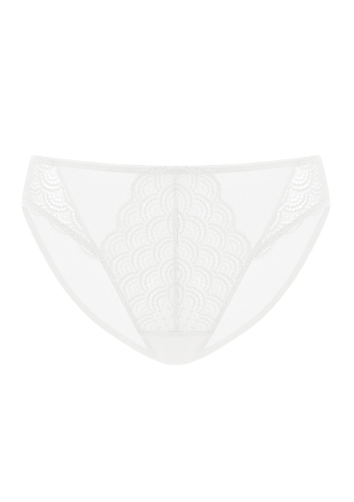 Mermaid Scales Soft Lace Mid-Rise Bikini Underwear - HSIA