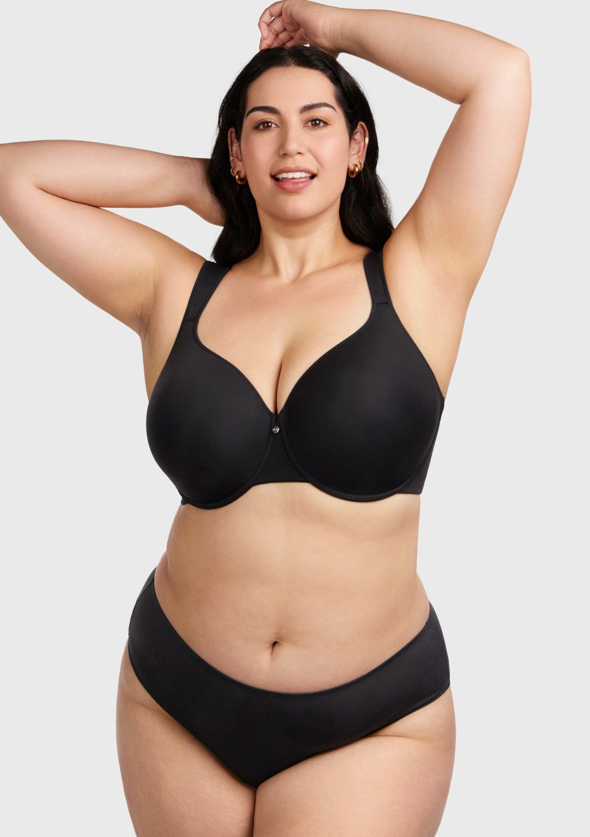 Patricia T-shirt Black Lightly Padded Underwire Minimizer Bra - HSIA
