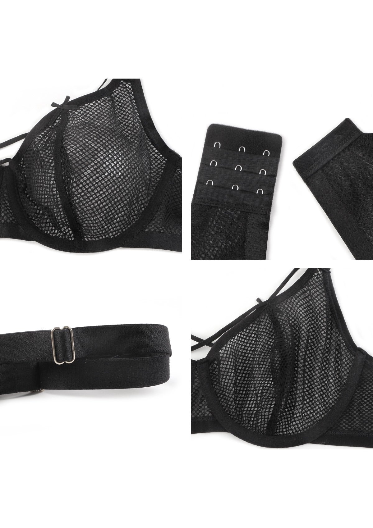 Punk Chic Strappy Unlined Balconette Bra - HSIA