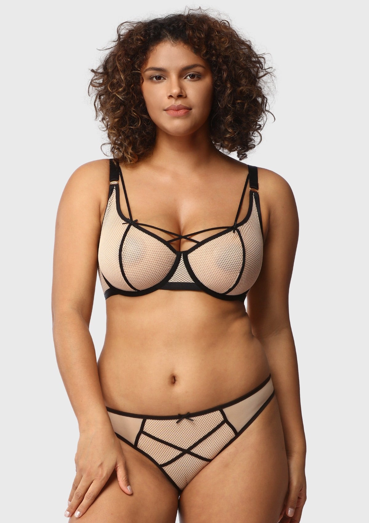 Punk Chic Strappy Unlined Balconette Bra - HSIA