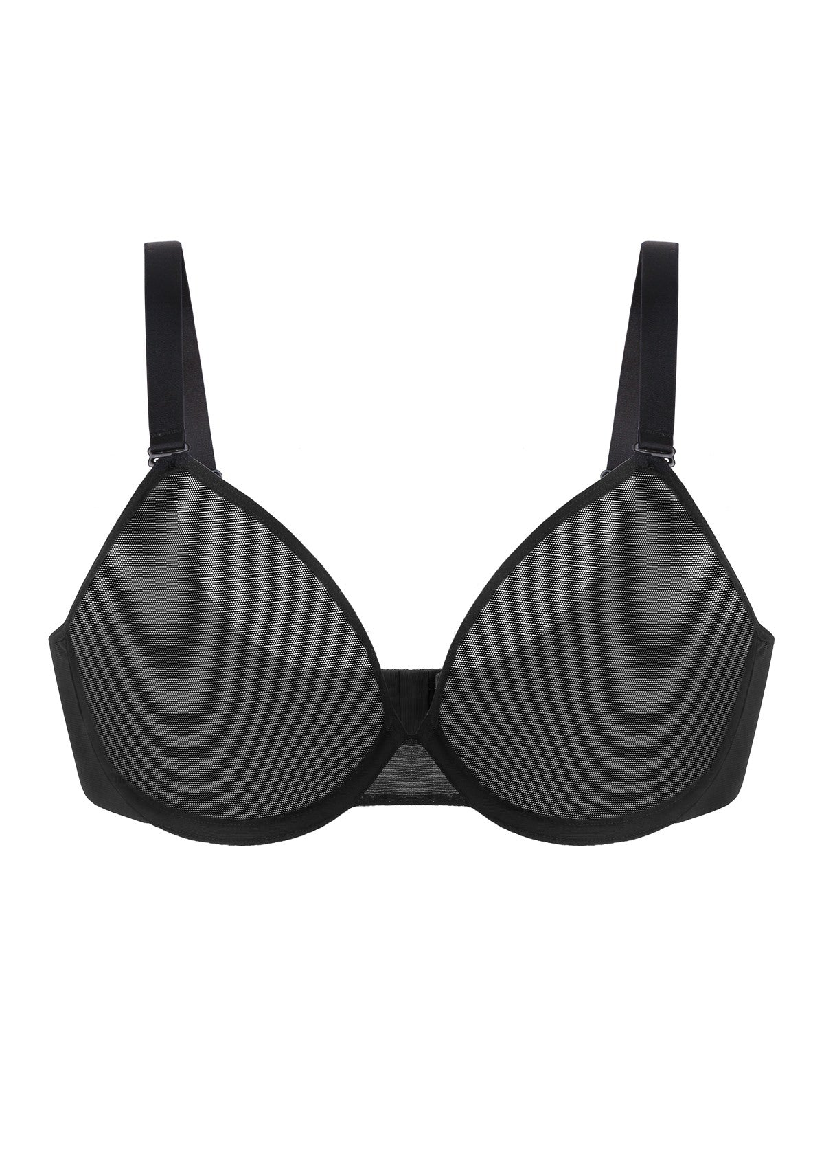 HSIA Square Neckline Half Cup Full-Bust Bra Double Layer Padded 3D Curved Cups Wide Pressure-Relief Straps Breathable Mesh Side Support Smooth Seamless ¨C HSIA