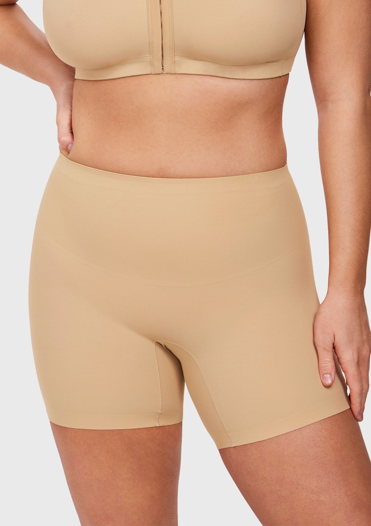 Songful High-Waist Seamless Tummy Control High Compression Shapewear Short - HSIA