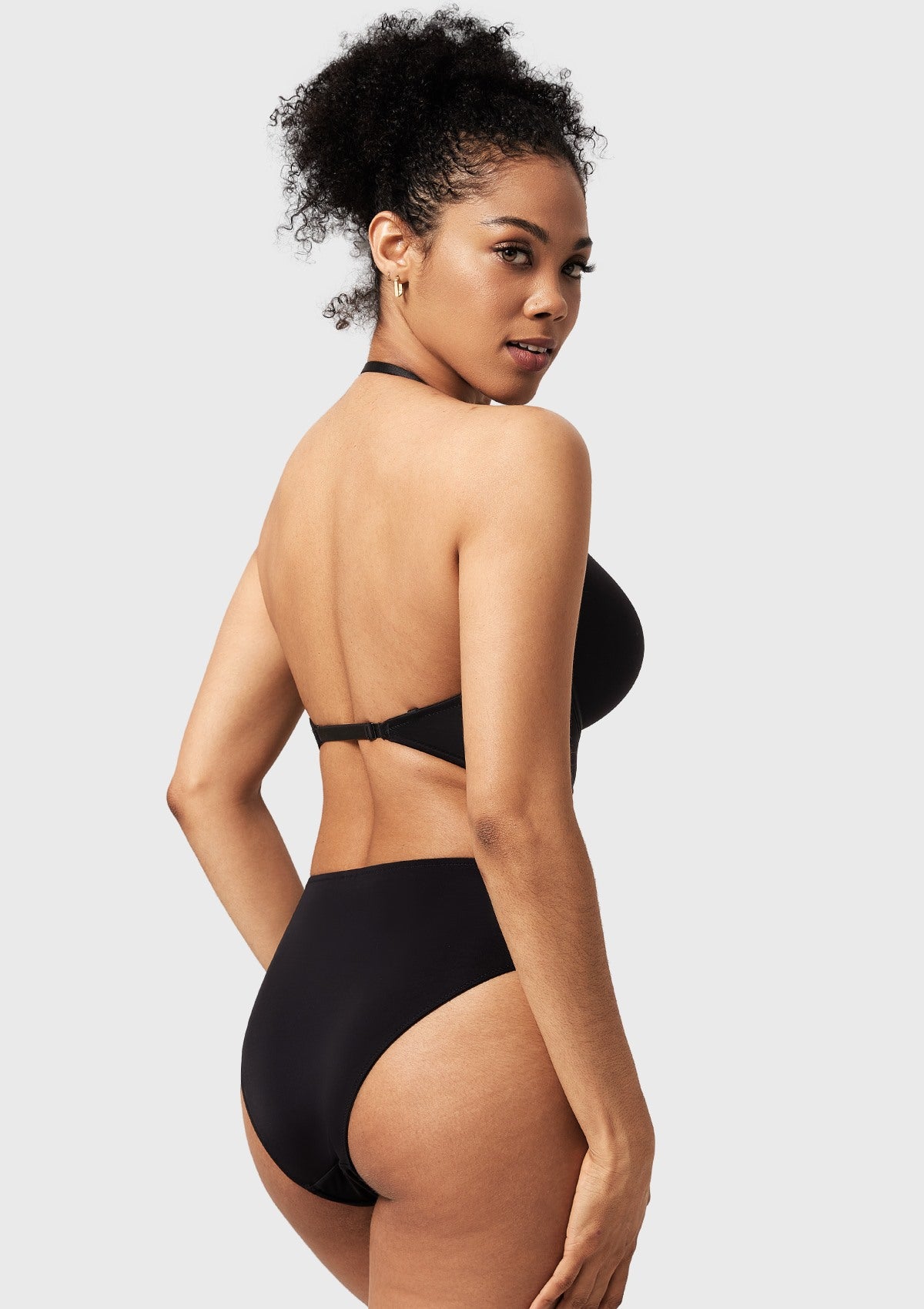 Songful Seamless Deep V Plunge Multiway Convertible Backless Push Up T-shirt Bra - HSIA