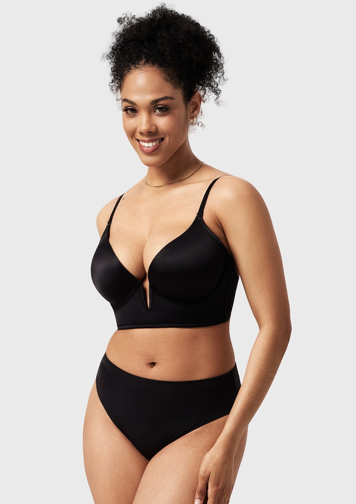 Songful Seamless Deep V Plunge Multiway Convertible Backless Push Up T-shirt Bra - HSIA