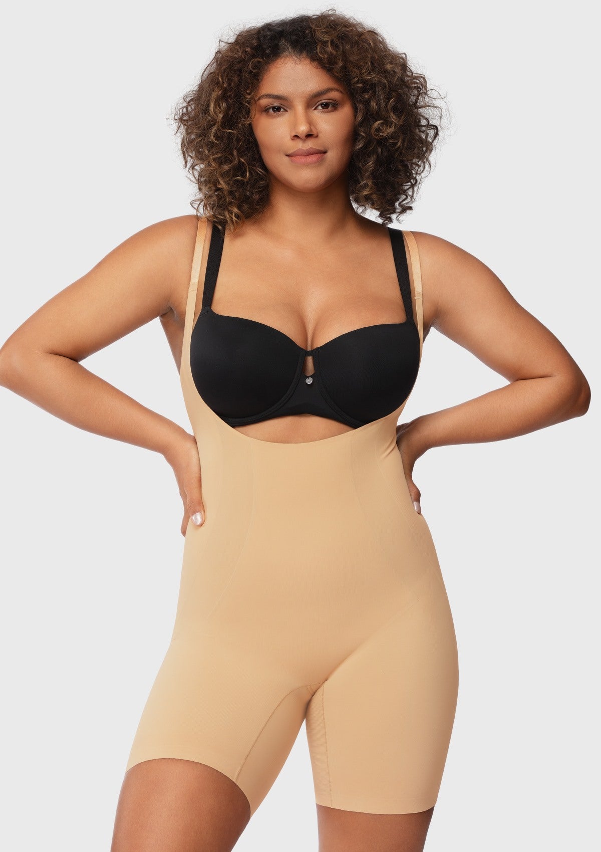 Songful Seamless Mid-Thigh Bodysuit Tummy Control Shapewear Sculpting Body Shaper - HSIA