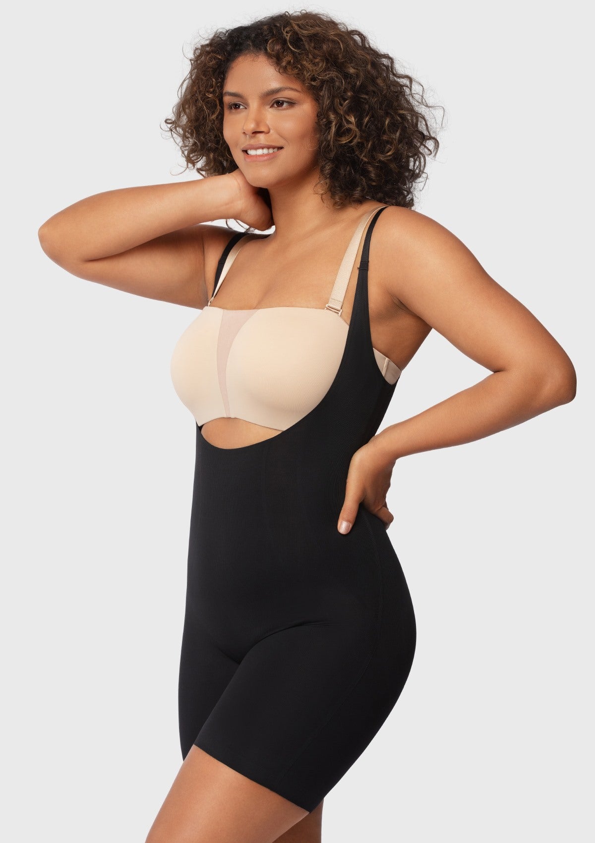 Songful Seamless Mid-Thigh Bodysuit Tummy Control Shapewear Sculpting Body Shaper - HSIA