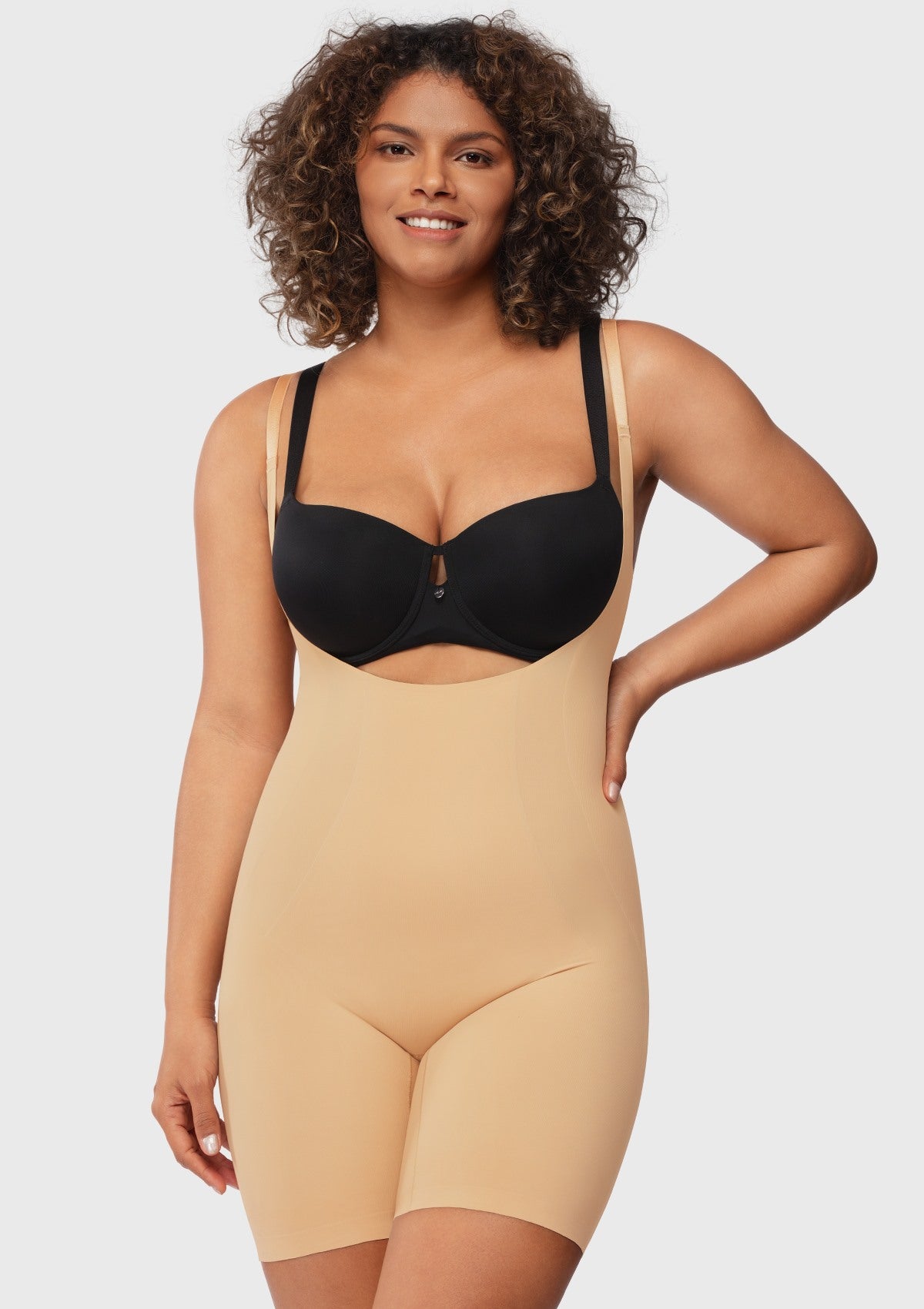 Songful Seamless Mid-Thigh Bodysuit Tummy Control Shapewear Sculpting Body Shaper - HSIA
