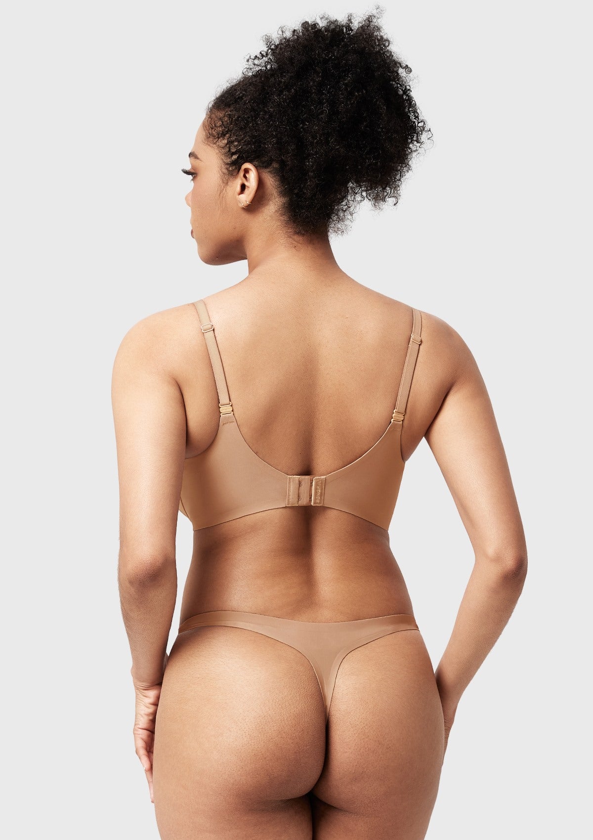 Songful Seamless Support Plunge Push-Up Lightly Padded T-Shirt Full Coverage Underwire Bra - HSIA