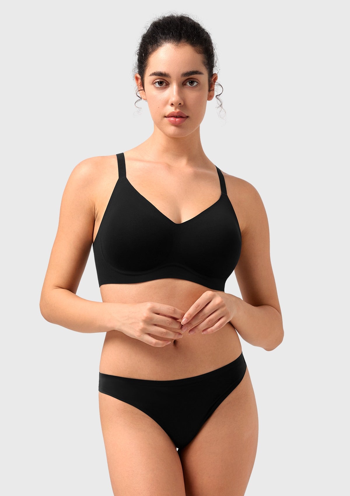 Songful CloudSoft Wireless Comfort V-Neck Seamless Full Coverage Supportive T-shirt Bra - HSIA