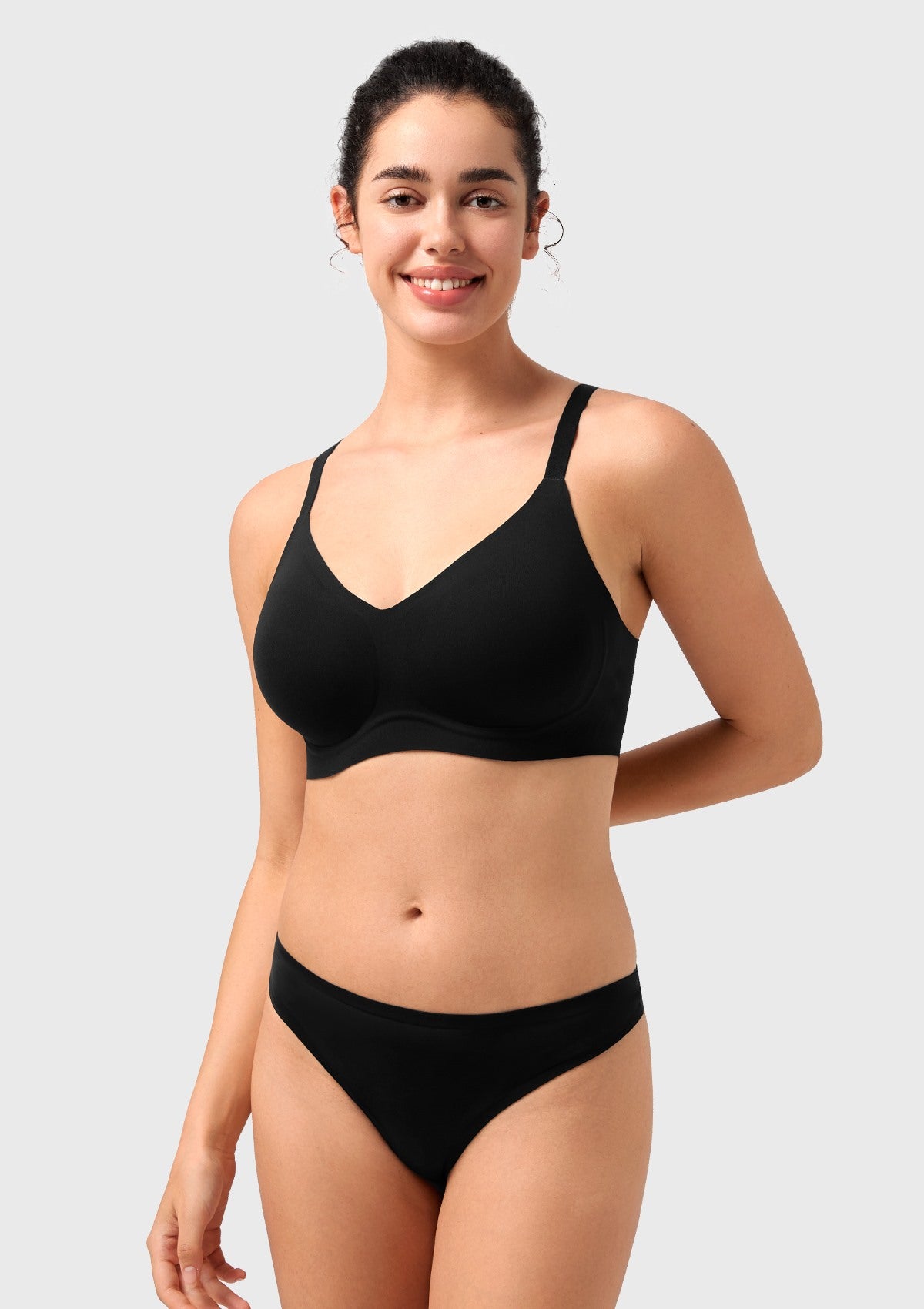 Songful CloudSoft Wireless Comfort V-Neck Seamless Full Coverage Supportive T-shirt Bra - HSIA