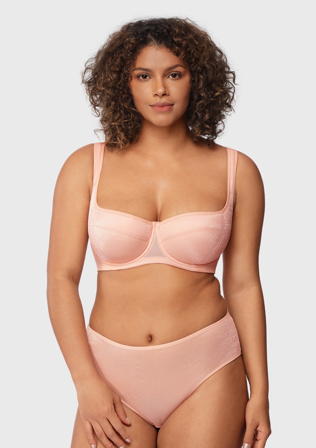 Starry Night Lightly Lined Lightly Padded Plus Size Balconette Bra - HSIA