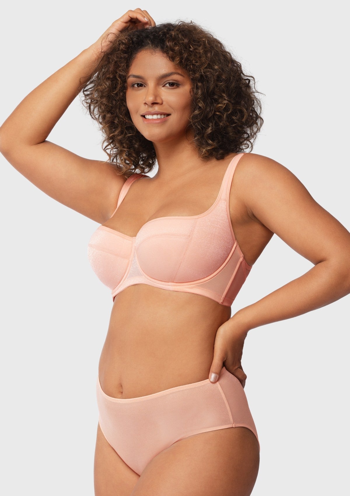 Starry Night Lightly Lined Lightly Padded Plus Size Balconette Bra - HSIA