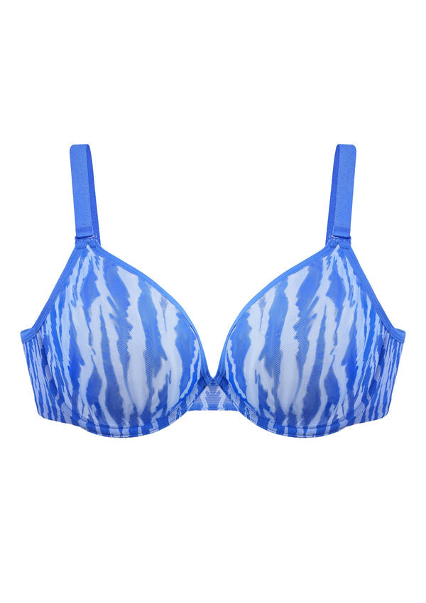 Zebra Wild Black Unlined Underwire Mesh Bra - HSIA