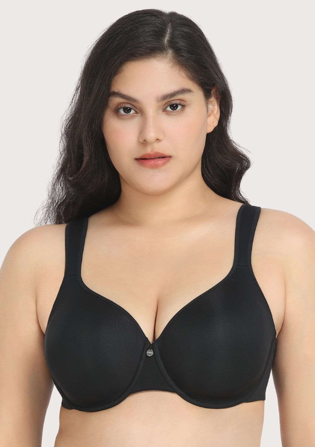 Patricia T-shirt Black Lightly Padded Underwire Minimizer Bra - HSIA
