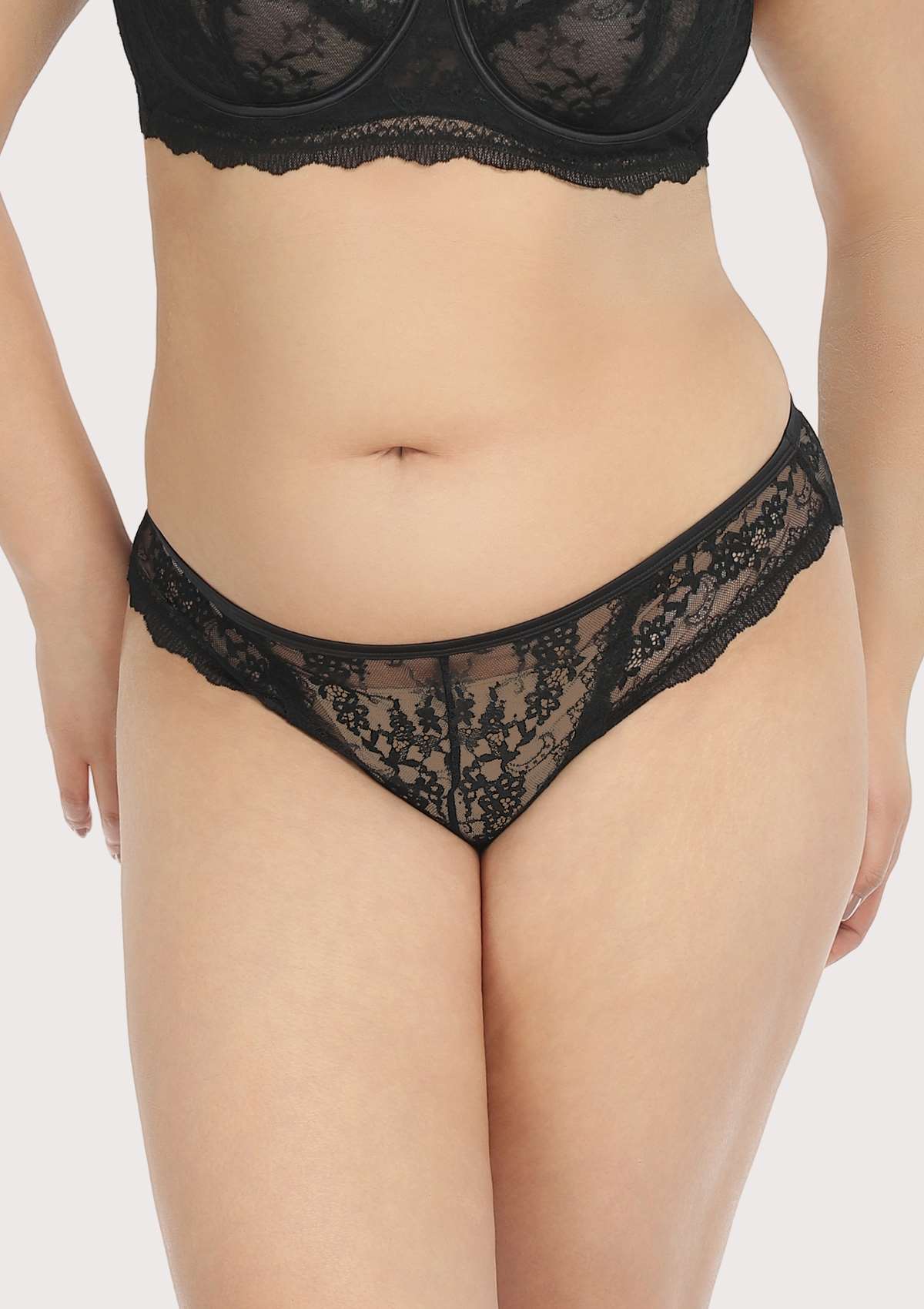 HSIA Floral Bridal Lace Back Black Bikini Underwear - HSIA