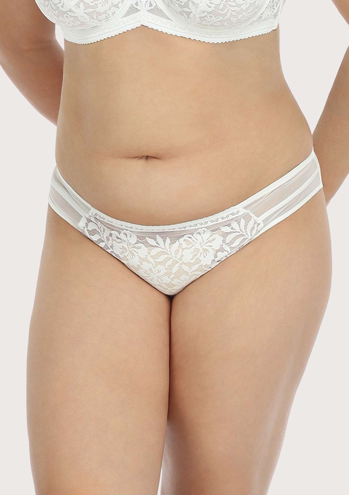 Gladioli White Floral Lace Bikini Underwear - HSIA