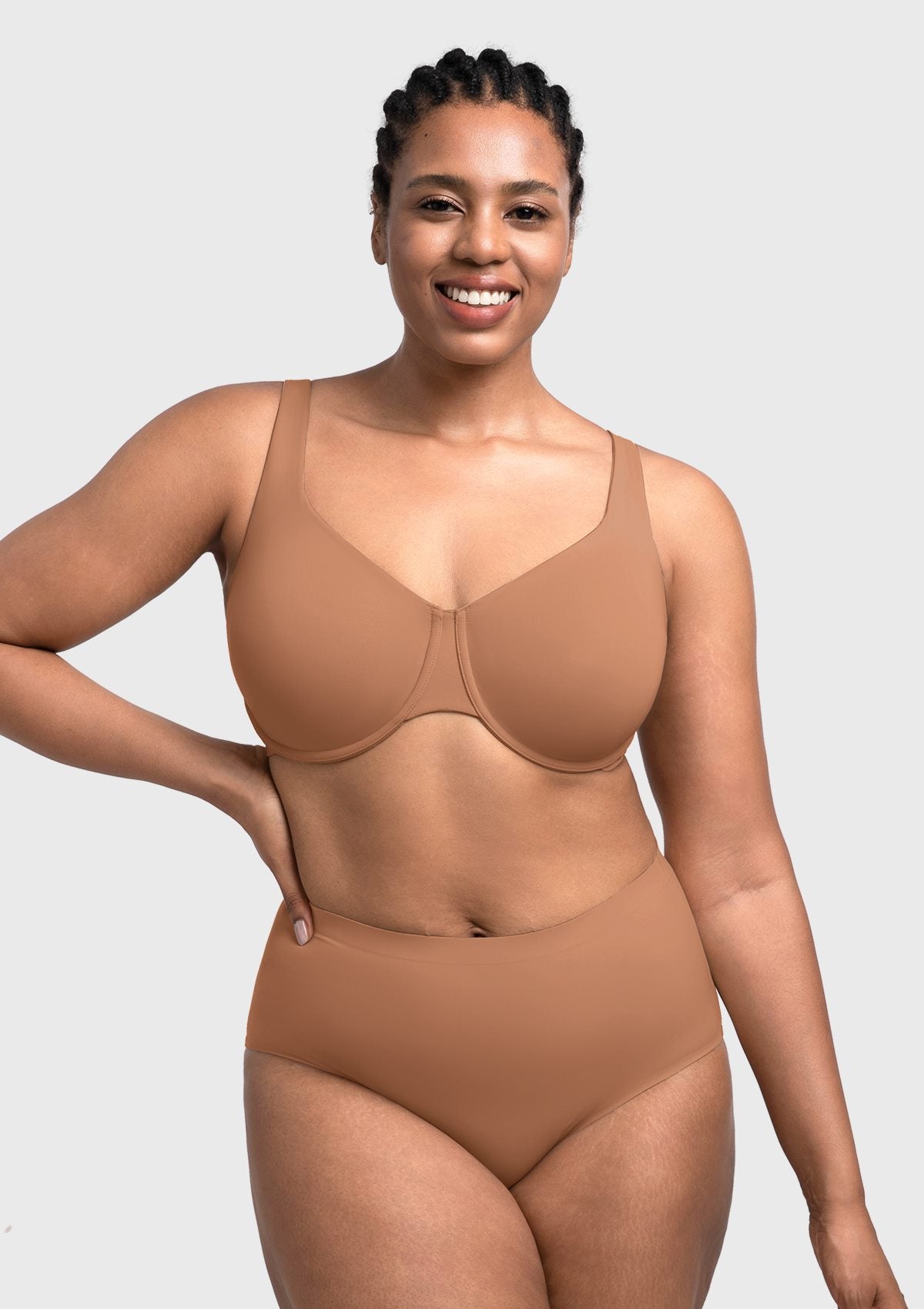 Full Coverage Plus Size T-Shirt Bra with Silky Satin Feel - HSIA