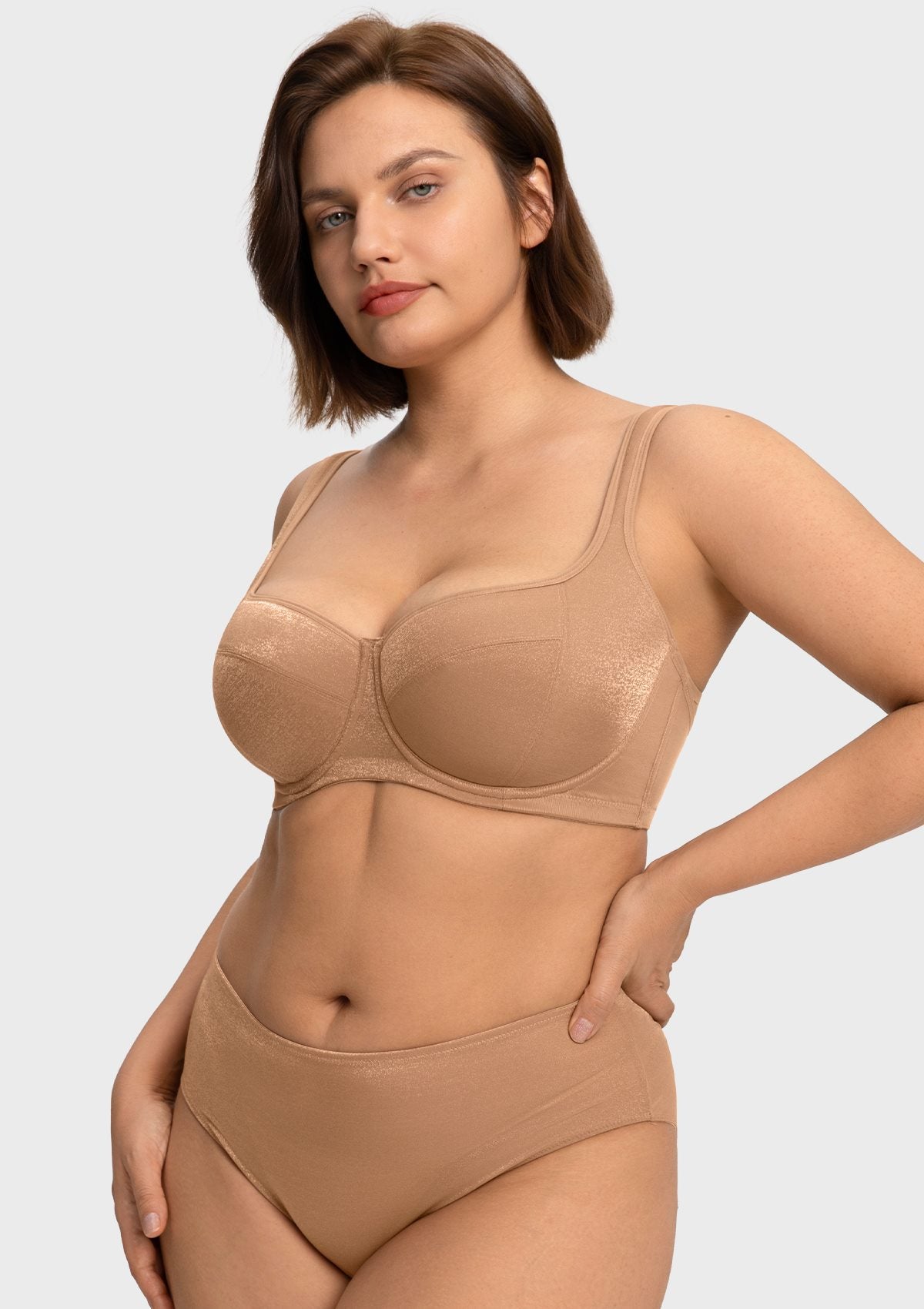 Starry Night Lightly Lined Lightly Padded Plus Size Balconette Bra - HSIA