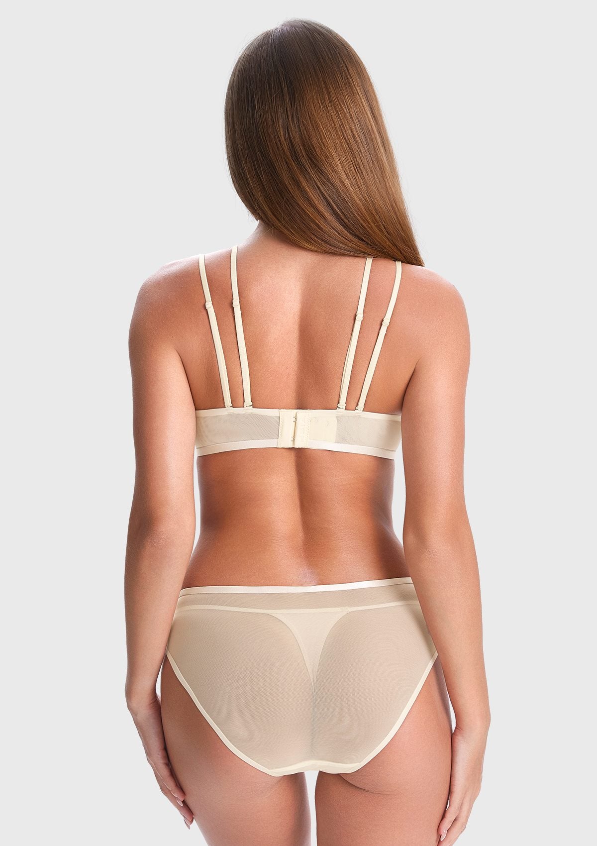Lyra Sheer Mesh Multi-Way Unlined Balconette Bra - HSIA