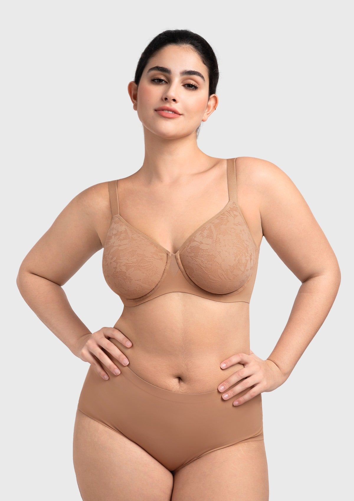 HSIA Auri Seamless Lace Support Bra Full Coverage Underwire Comfort Fit - HSIA