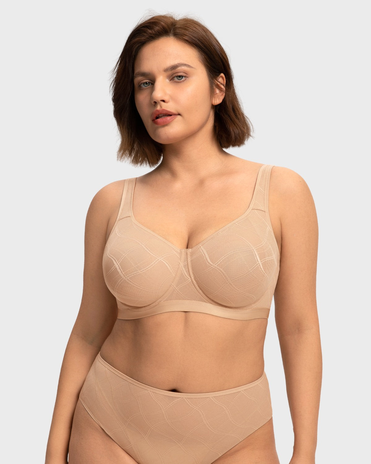 HSIA Skylark Breathable Lightweight Supportive Jacquard Mesh Wide Strap 3/4 Cup Comfort Bra - HSIA