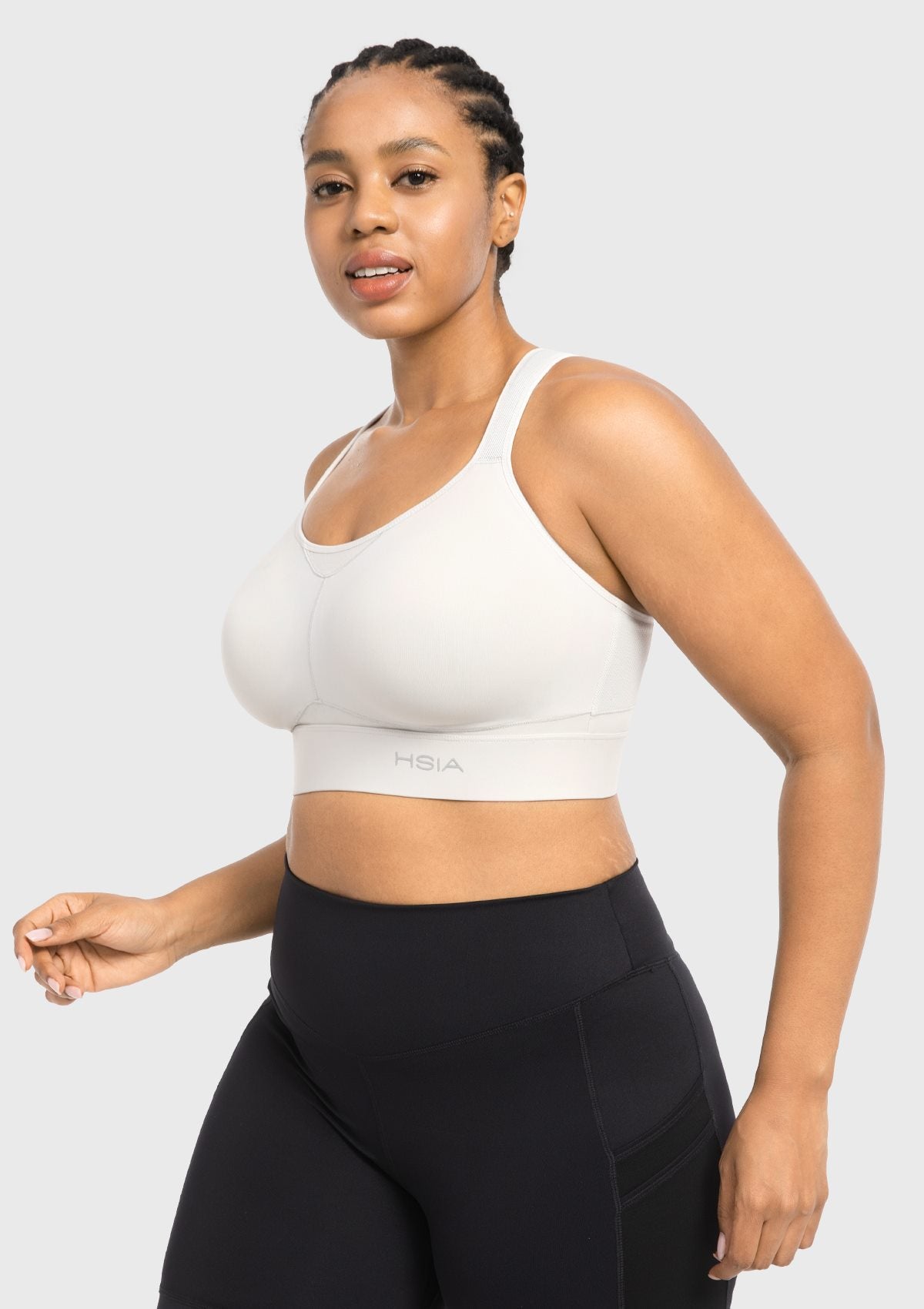 HSIA FlexCore High Impact Racerback Sports Bra Adjustable Support Full Coverage Fit - HSIA