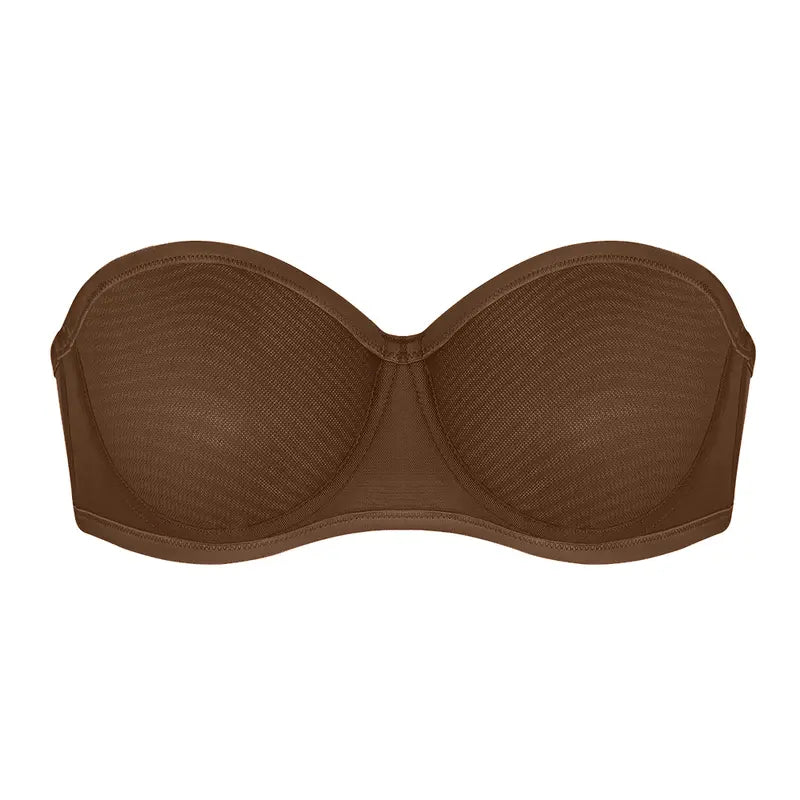 Leopard Unlined Strapless Minimizer Bra - HSIA