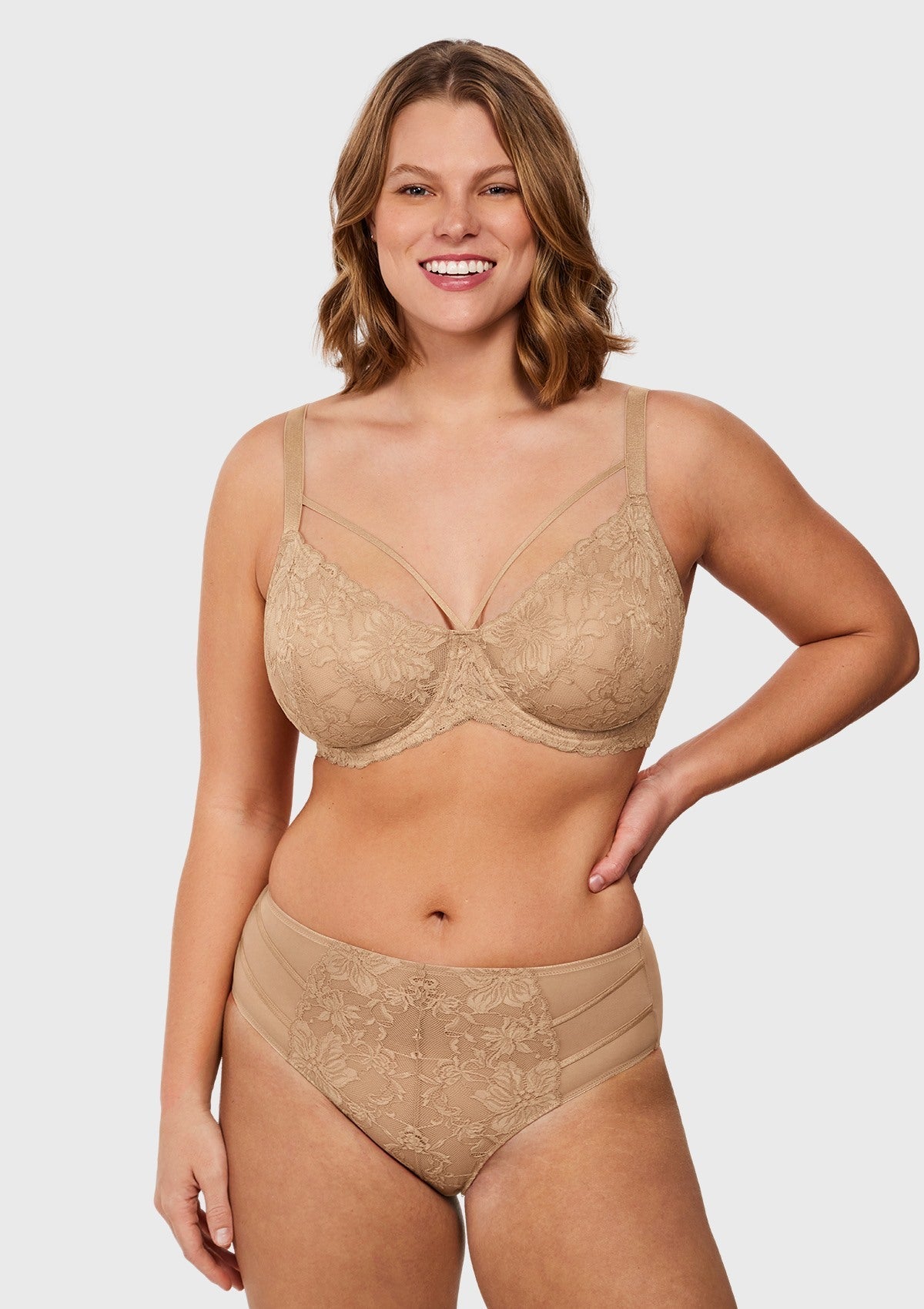 Pretty In Petals Unlined Strappy Lace Bra - HSIA