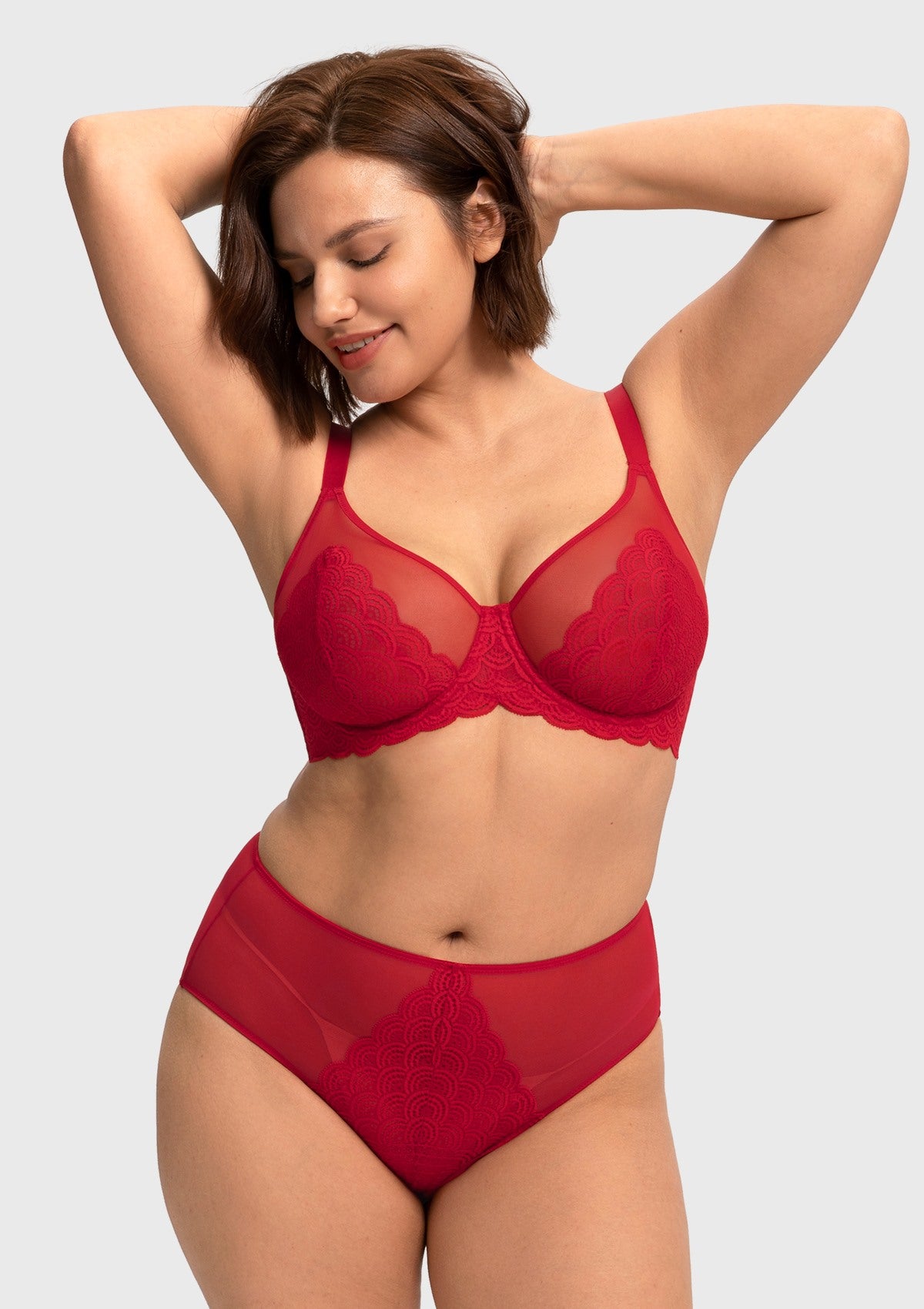 Mermaid Scales Lace Unlined Bra - HSIA