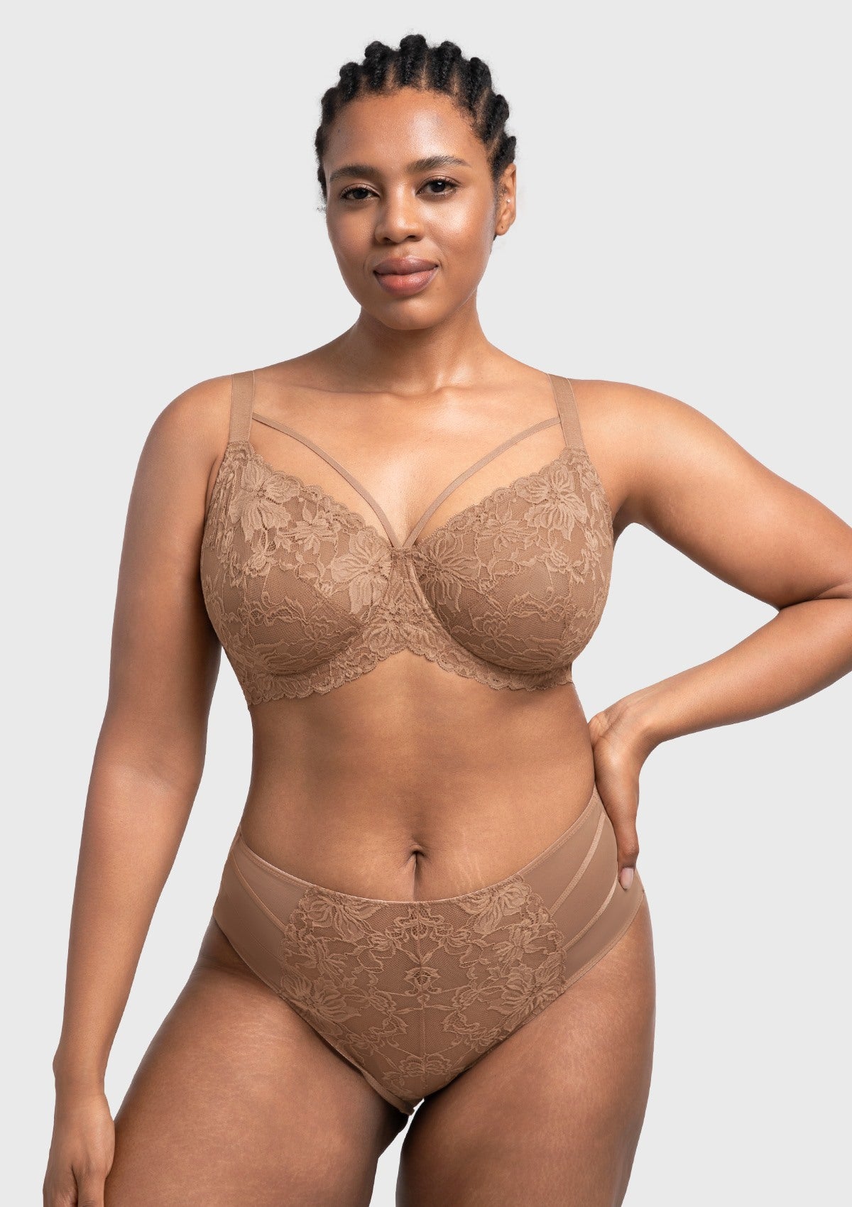 Pretty In Petals Unlined Strappy Lace Bra - HSIA