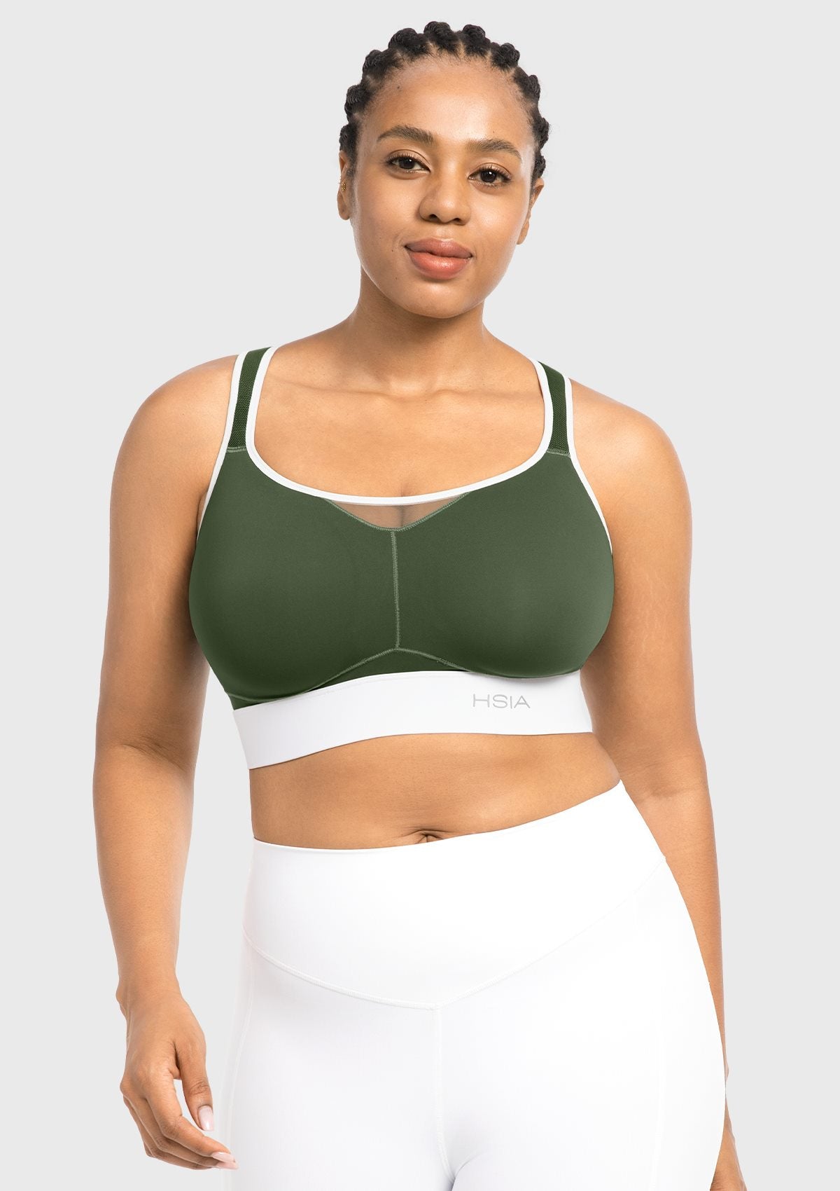 HSIA FlexCore High Impact Racerback Sports Bra Adjustable Support Full Coverage Fit - HSIA