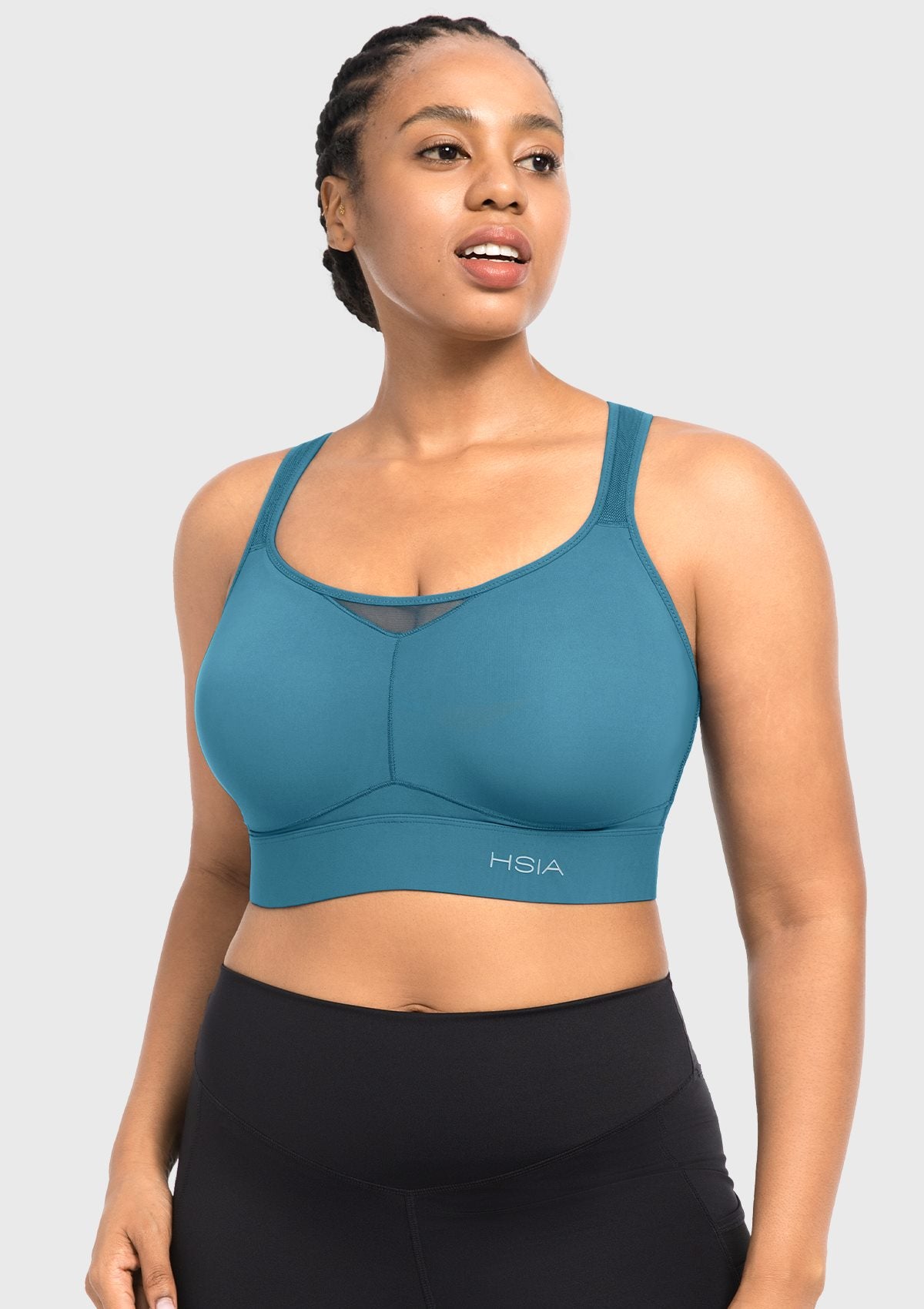 HSIA FlexCore High Impact Racerback Sports Bra Adjustable Support Full Coverage Fit - HSIA